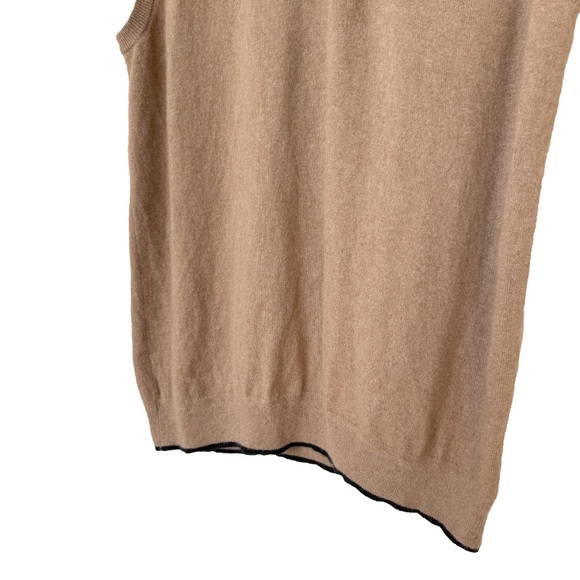 John W. Nordstrom Men's 1/4 Zip 100% Cashmere Sweater Vest Tan 2XL Luxury Soft - Picture 3 of 10